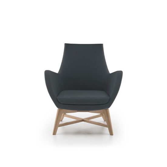 PARIS LOUNGE - four ash wooden legs cross base