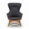 Queen Armchair - Four Ash Wooden Legs - Cross Base